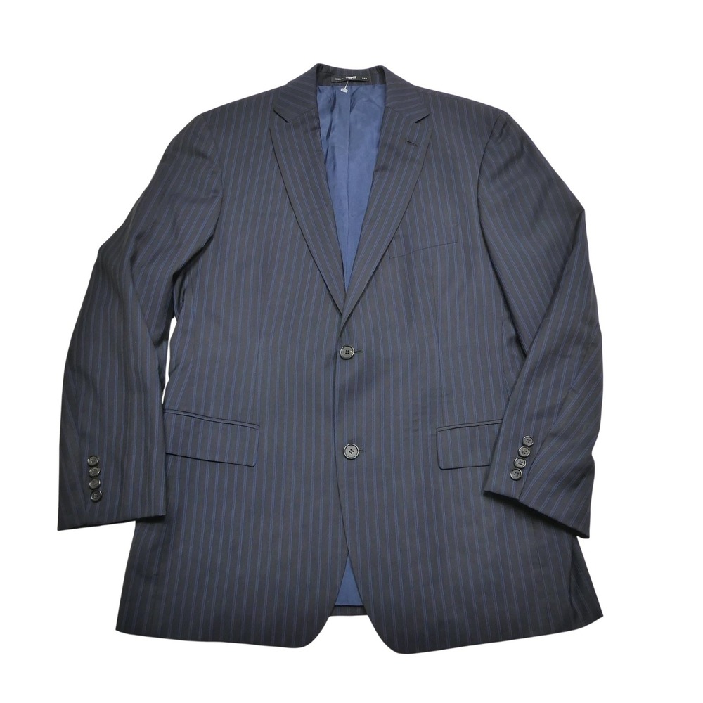 Hugo Boss Blazer Mens‎ 40R Navy Blue Pinstripe Wool Suit Jacket Two Button